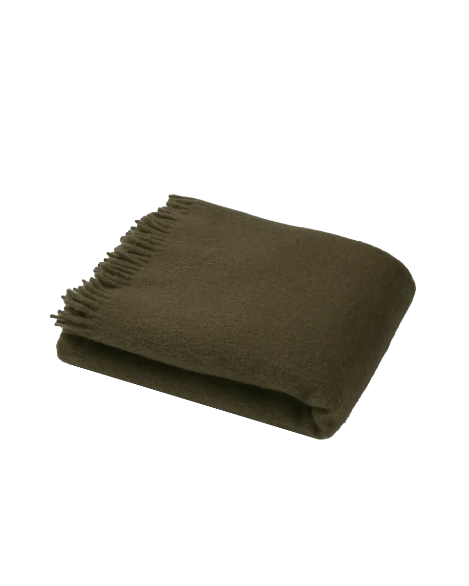 Suite702 Mohair Decke Cloud Olive - SNUD