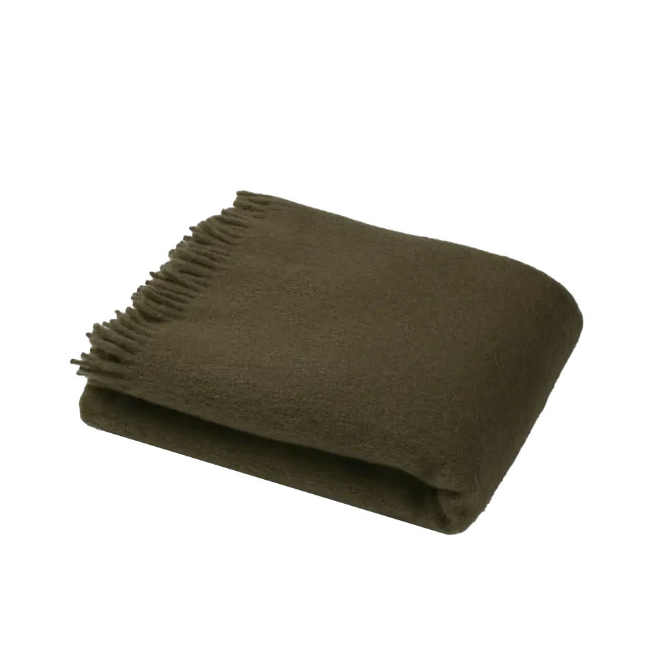 Suite702 Mohair Decke Cloud Olive - SNUD