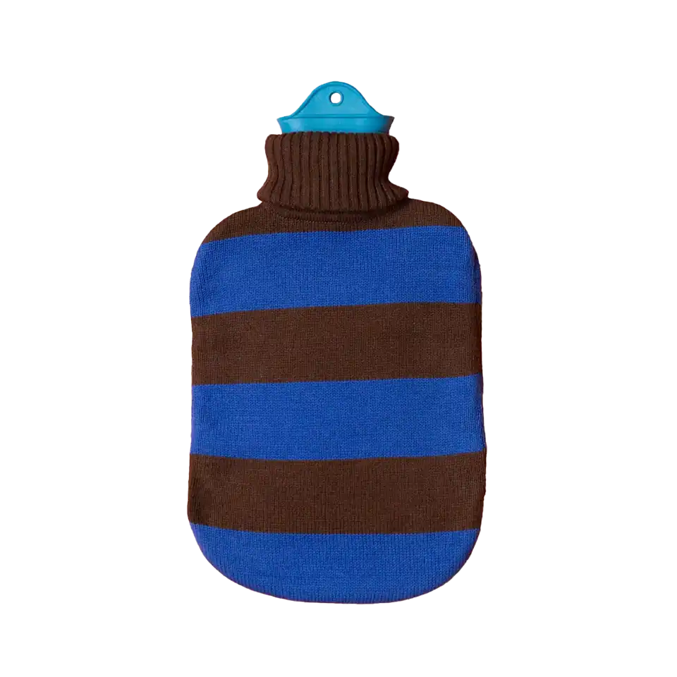 Suite702 Wärmeflasche blau braun gestreift - SNUD