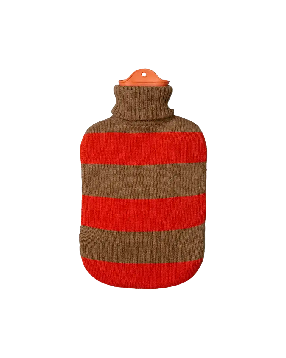 Suite702 Wärmeflasche rot braun gestreift - SNUD