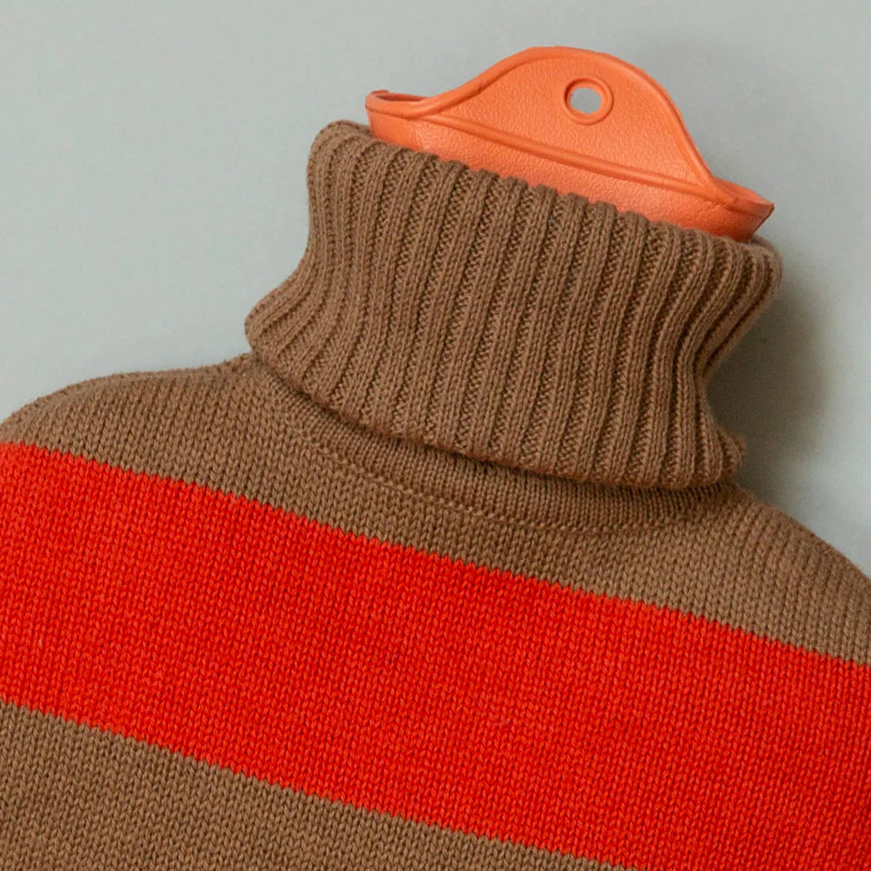 Suite702 Wärmeflasche rot braun gestreift - SNUD