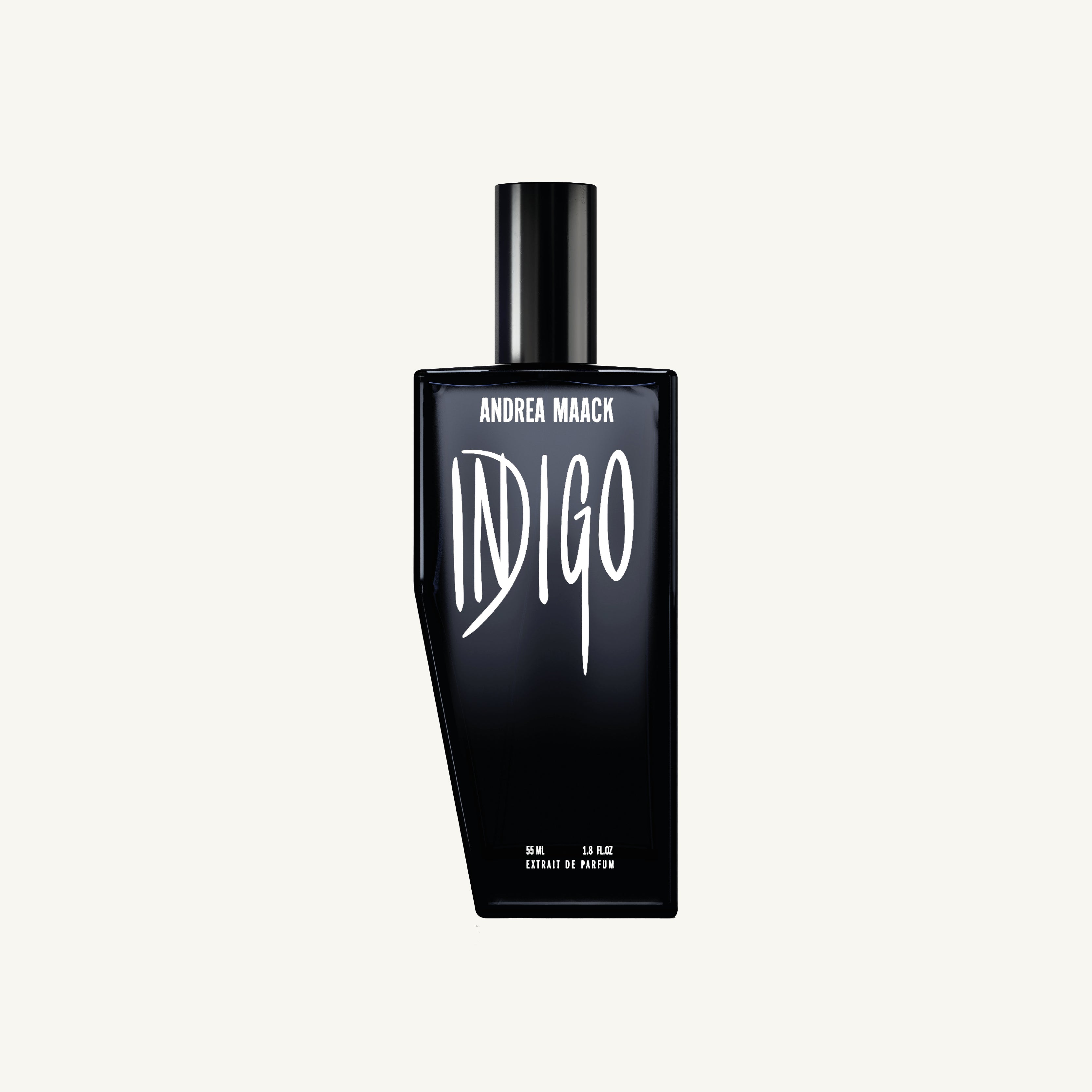 Andrea Maack Indigo Extrait de Parfum – moderner Unisexduft mit Jeans-Akkord, Asphalt, Iris und Sandelholz