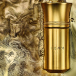 Liquides Imaginaires Liquide goldener Flakon auf flüssigem Gold