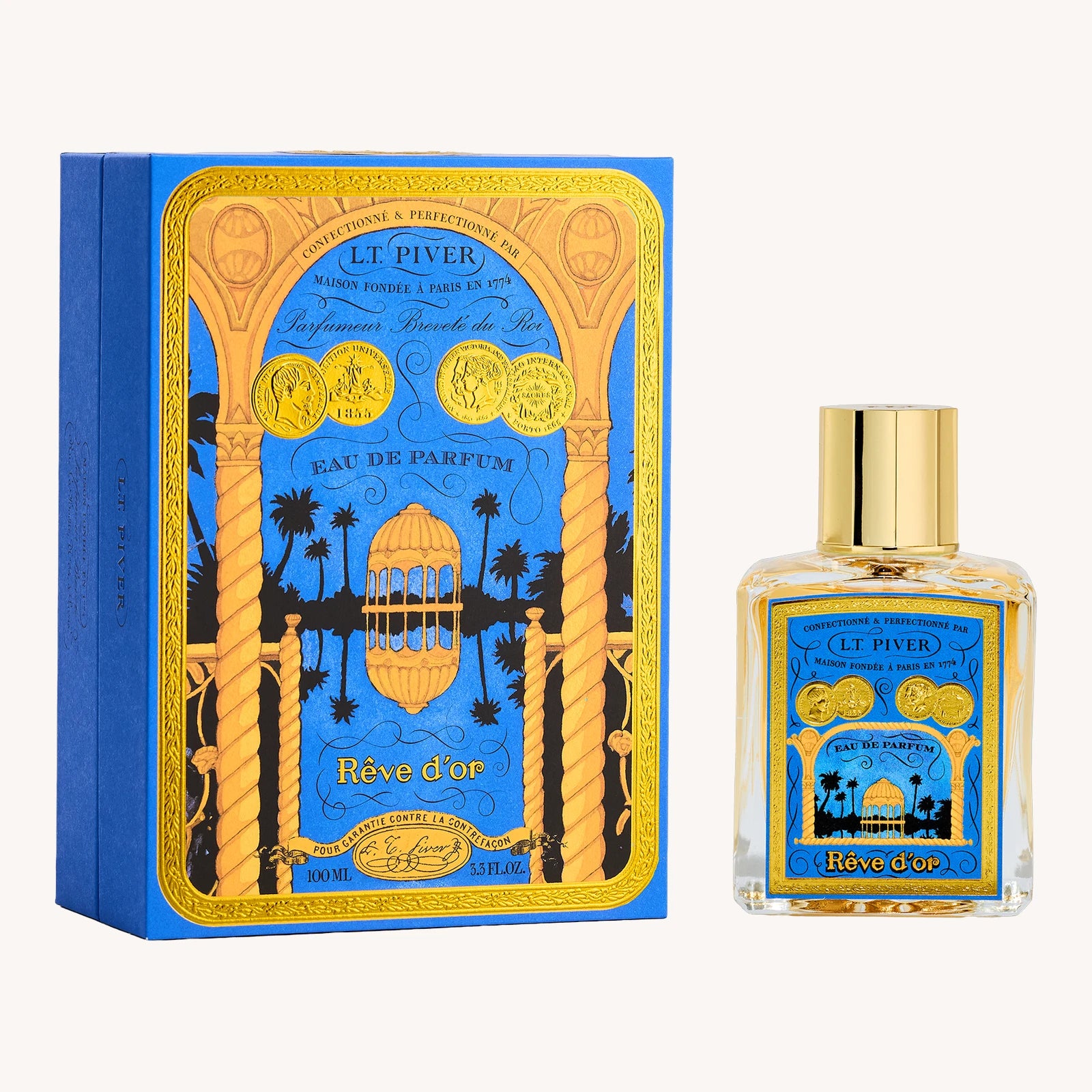 L.T. Piver Rêve d'Or Eau de Parfum Flakon mit Verpackung