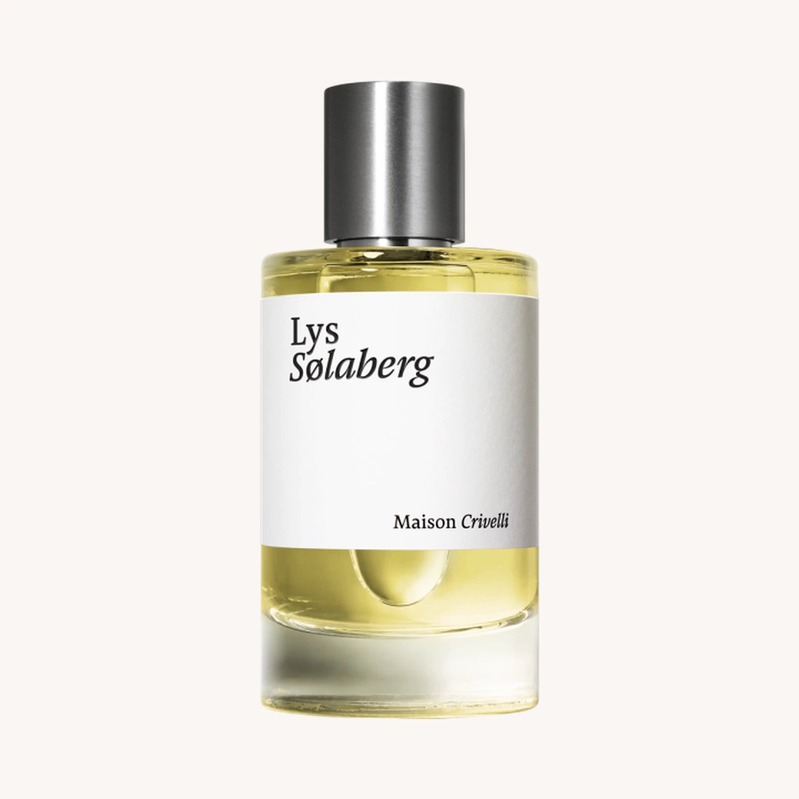 Lys Sølaberg Eau de Parfum von Maison Crivelli, 100 ml Flakon vor hellem Hintergrund