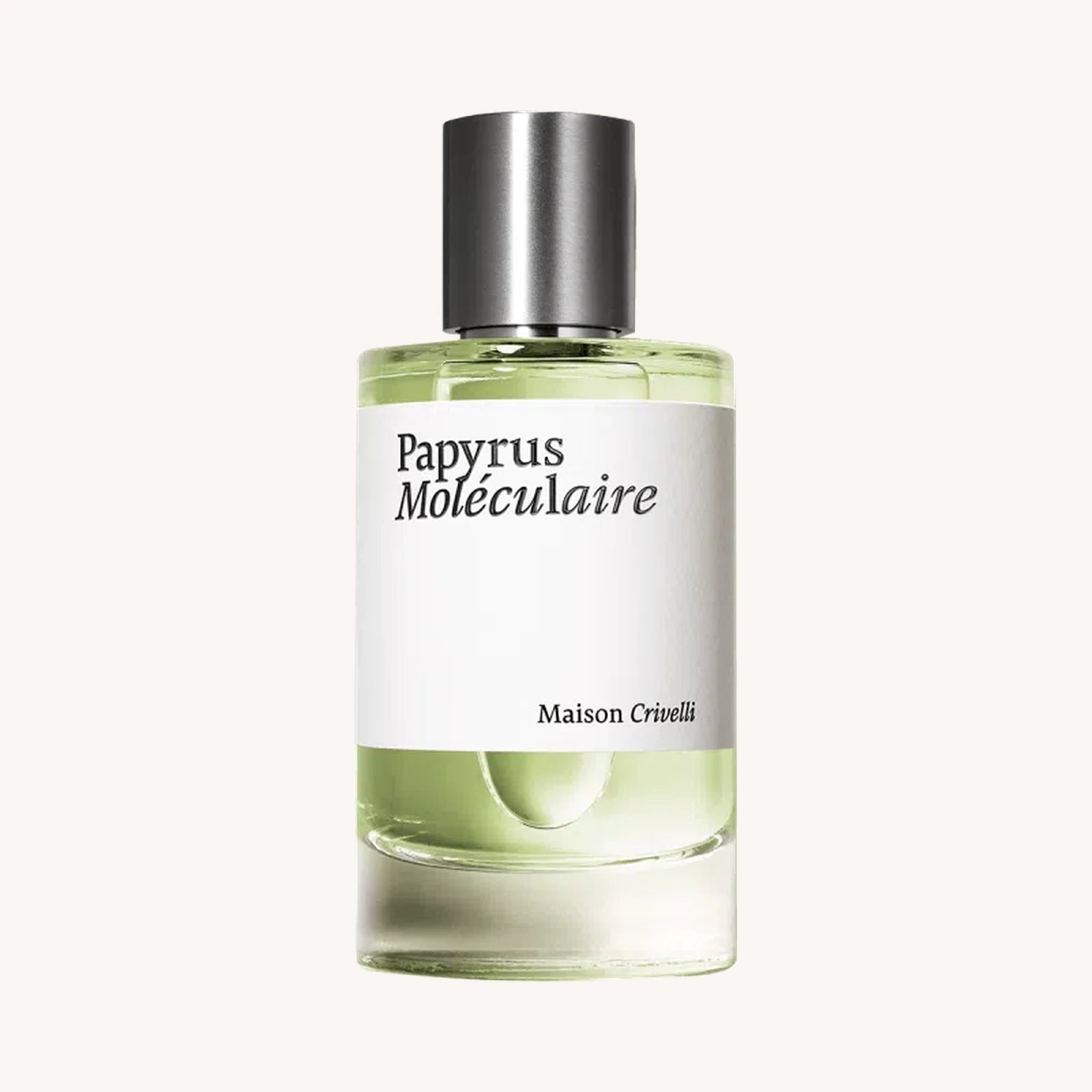 Papyrus Moléculaire Eau de Parfum von Maison Crivelli, 100 ml Flakon vor hellem Hintergrund