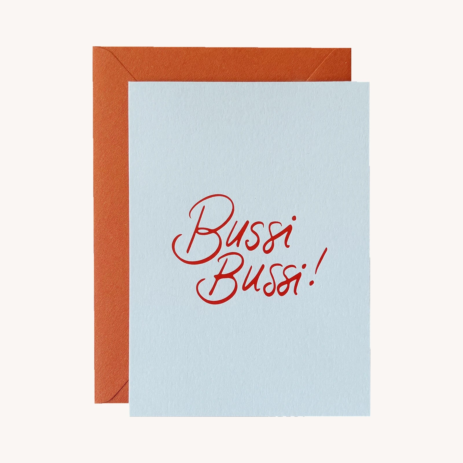 POLDI PAPIER Bussi Bussi Hellblau Grußkarte