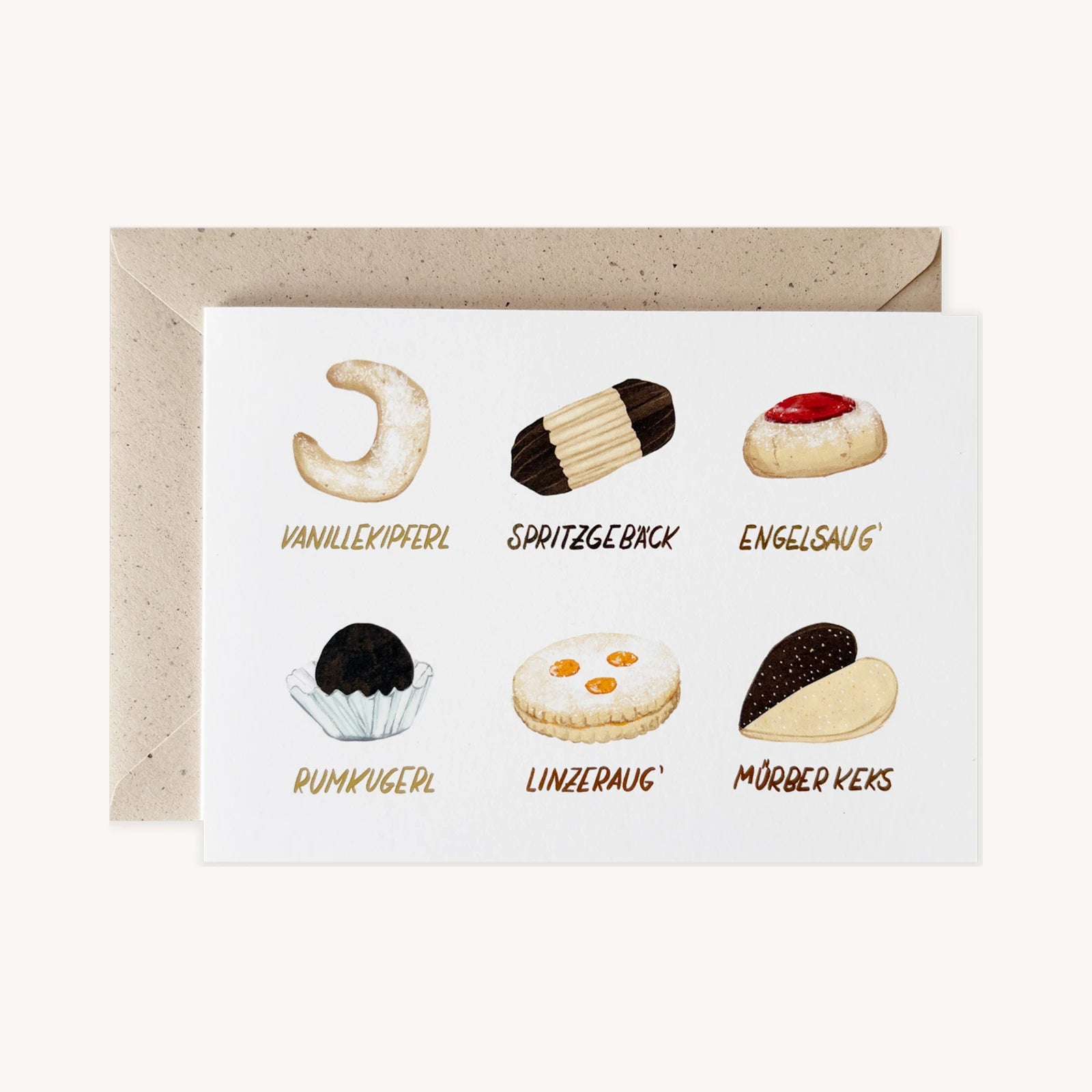POLDI PAPIER Weihnachtskekse Grußkarte
