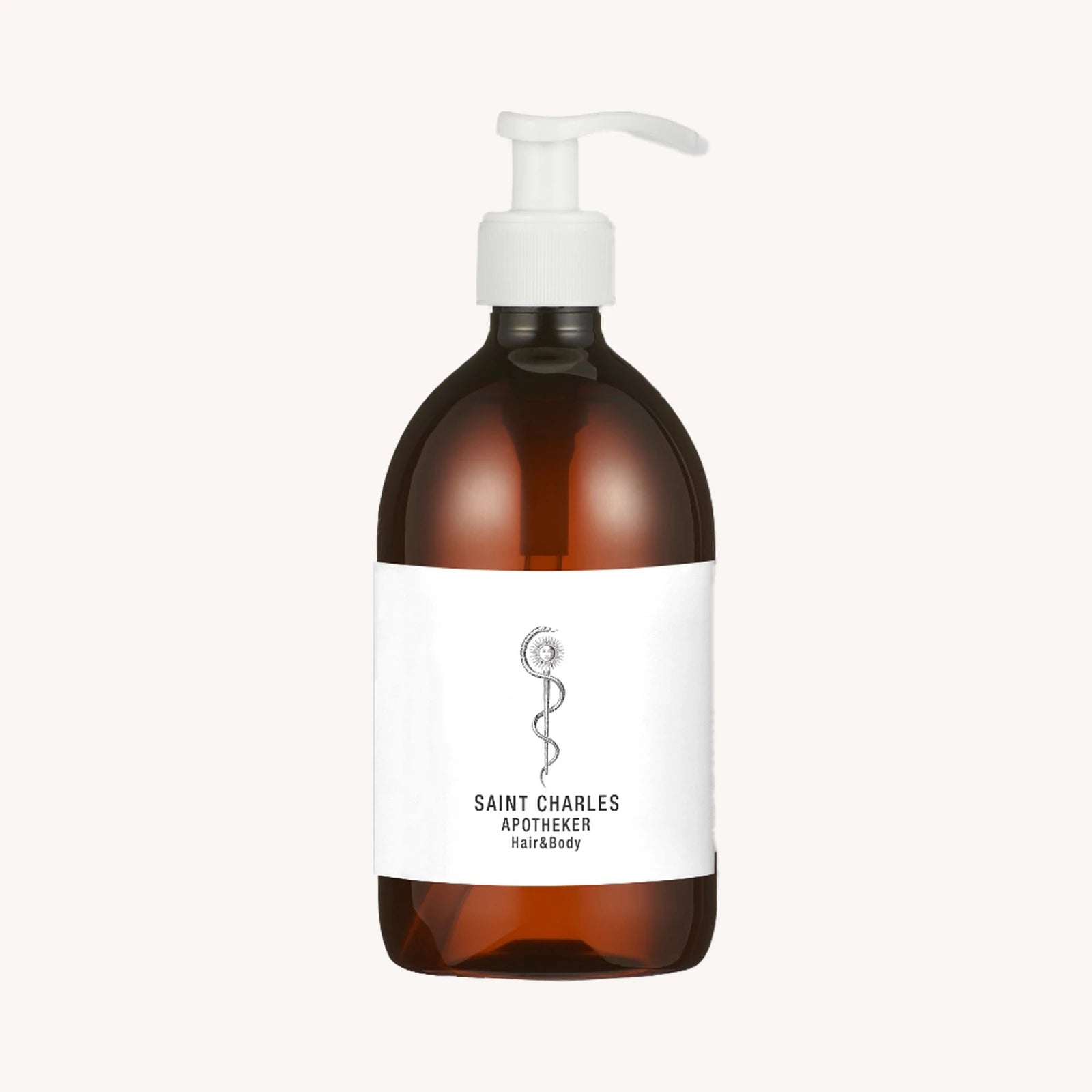 SAINT CHARLES Apotheker Hair & Body 500 ml in brauner Flasche mit Pumpspender