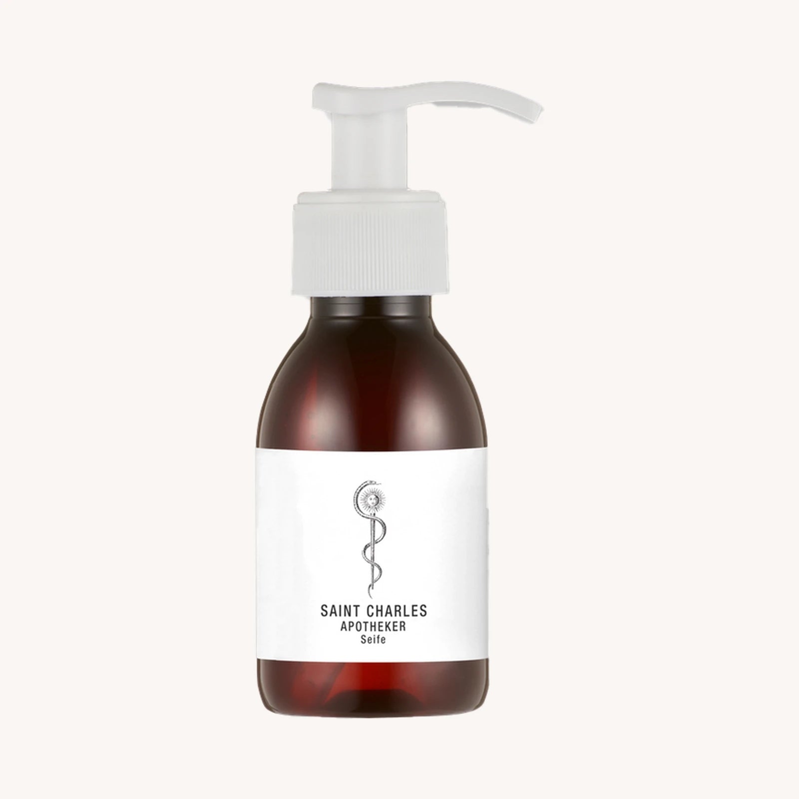 SAINT CHARLES Apothekerseife 100 ml in brauner Glasflasche mit Pumpspender