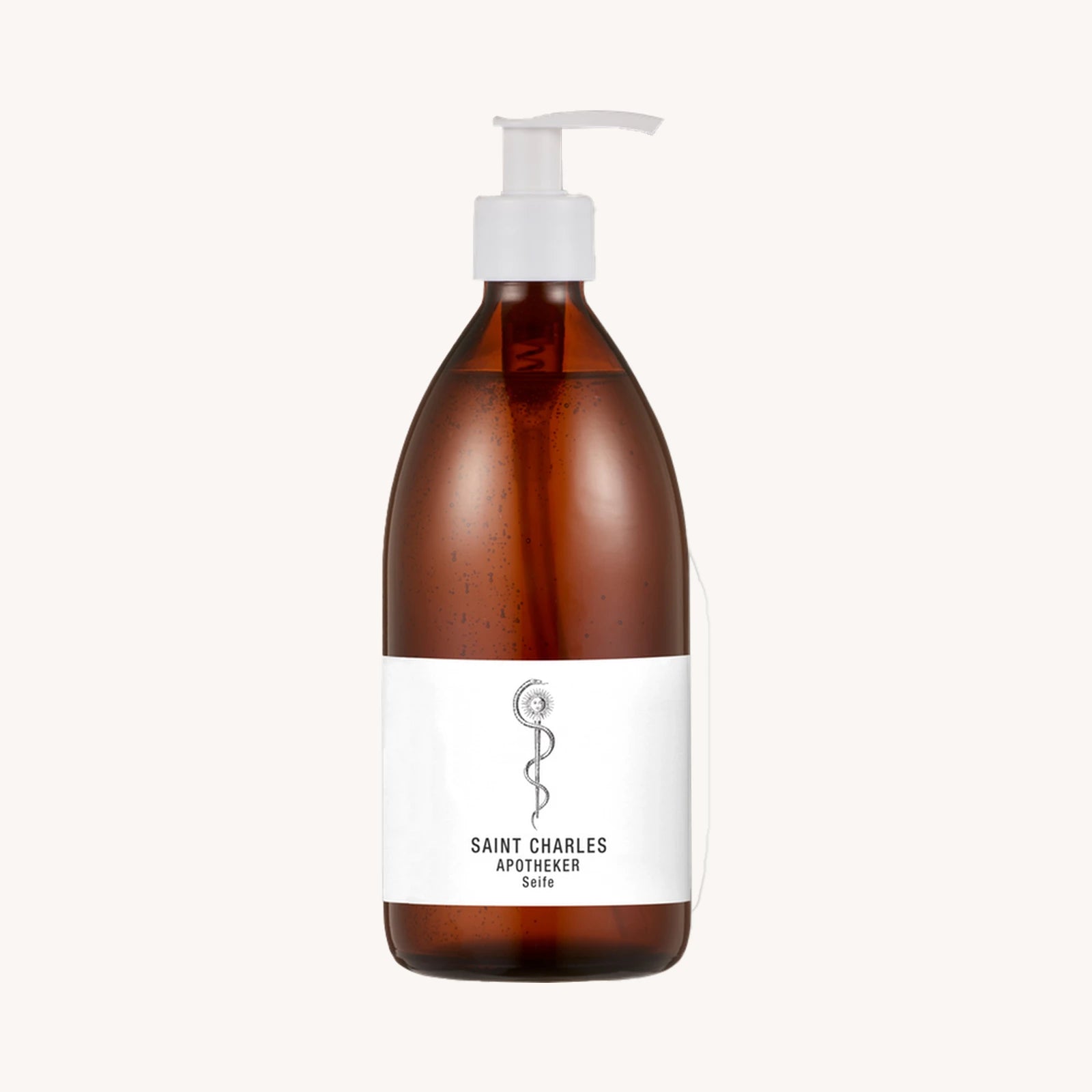 SAINT CHARLES Apothekerseife 500 ml in brauner Glasflasche mit Pumpspender