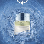 Spirit of Dubai Bahar Flakon in einer blauen Wasserwelle