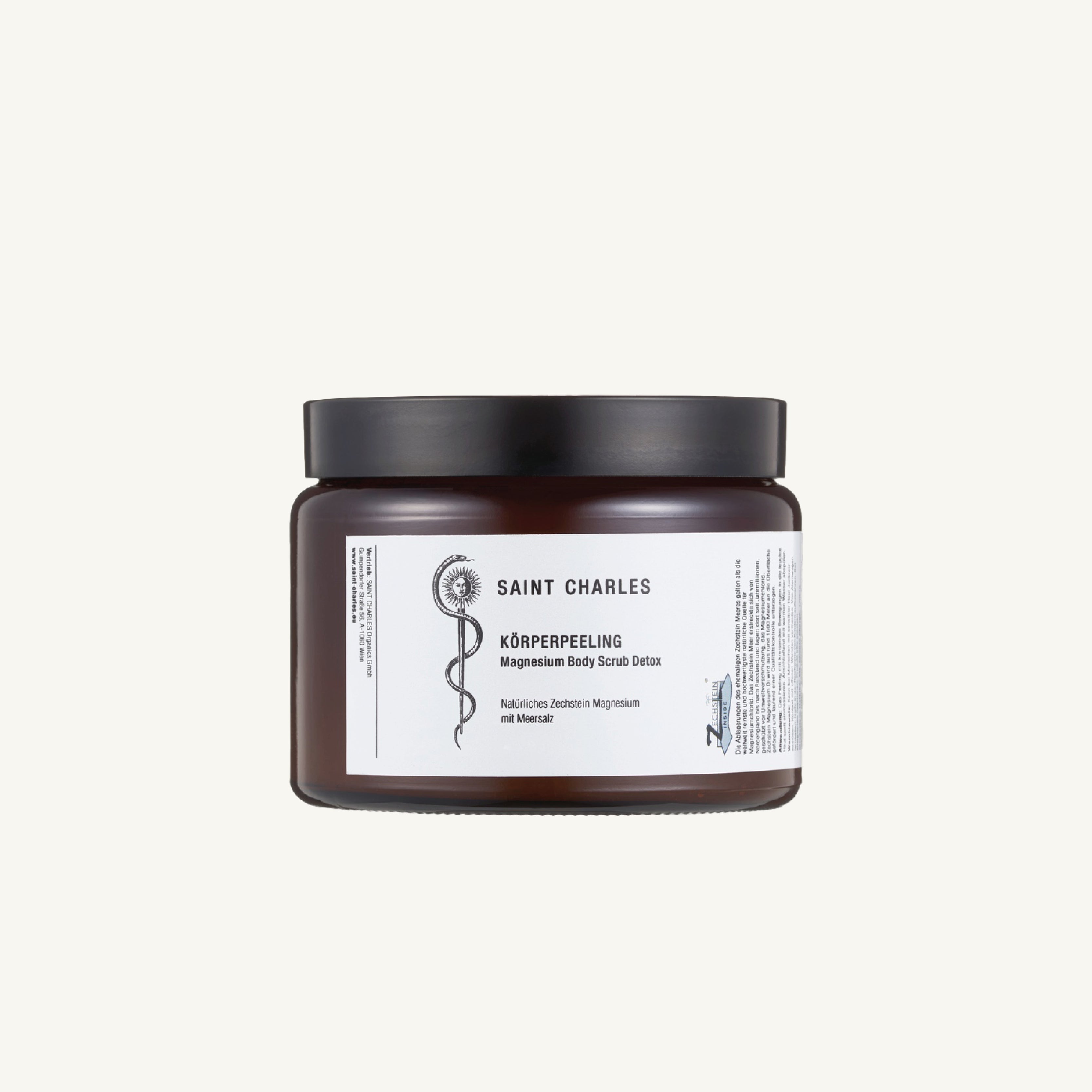SAINT CHARLES Magnesium Body Scrub Detox mit Zechstein-Magnesium, Meersalz, Rosmarin, Weihrauch und Lavendel