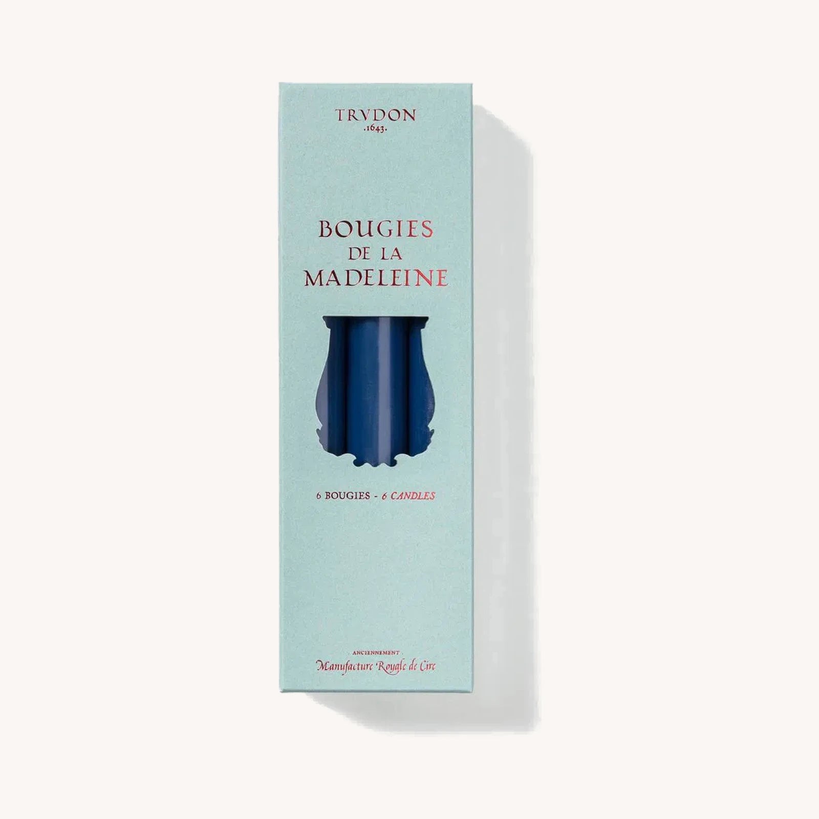 Trudon Madeleine Stabkerzen in Marineblau, Box mit 6 Stück