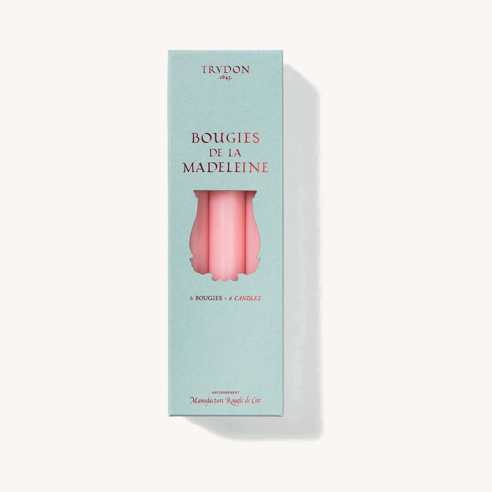 Trudon Madeleine Stabkerzen in Rosa, Box mit 6 Stück